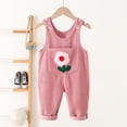 thumbnail image 3 of OSOLU Children Girls Pants Corduroy Overalls with Floral Design Cute Overalls Soft Overall Romper Chic Casual Trousers, 3 of 9