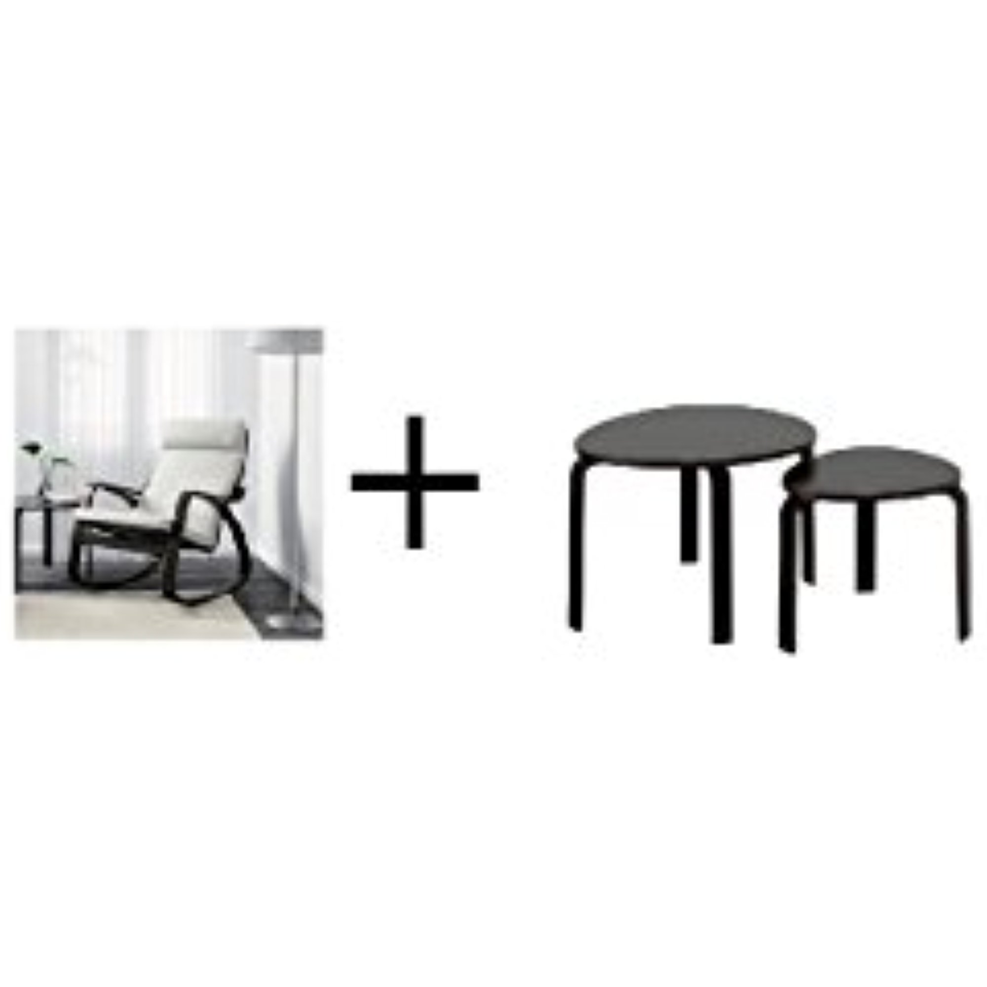 Ikea Rocking Chair Black Brown Finnsta White Nesting Tables Set