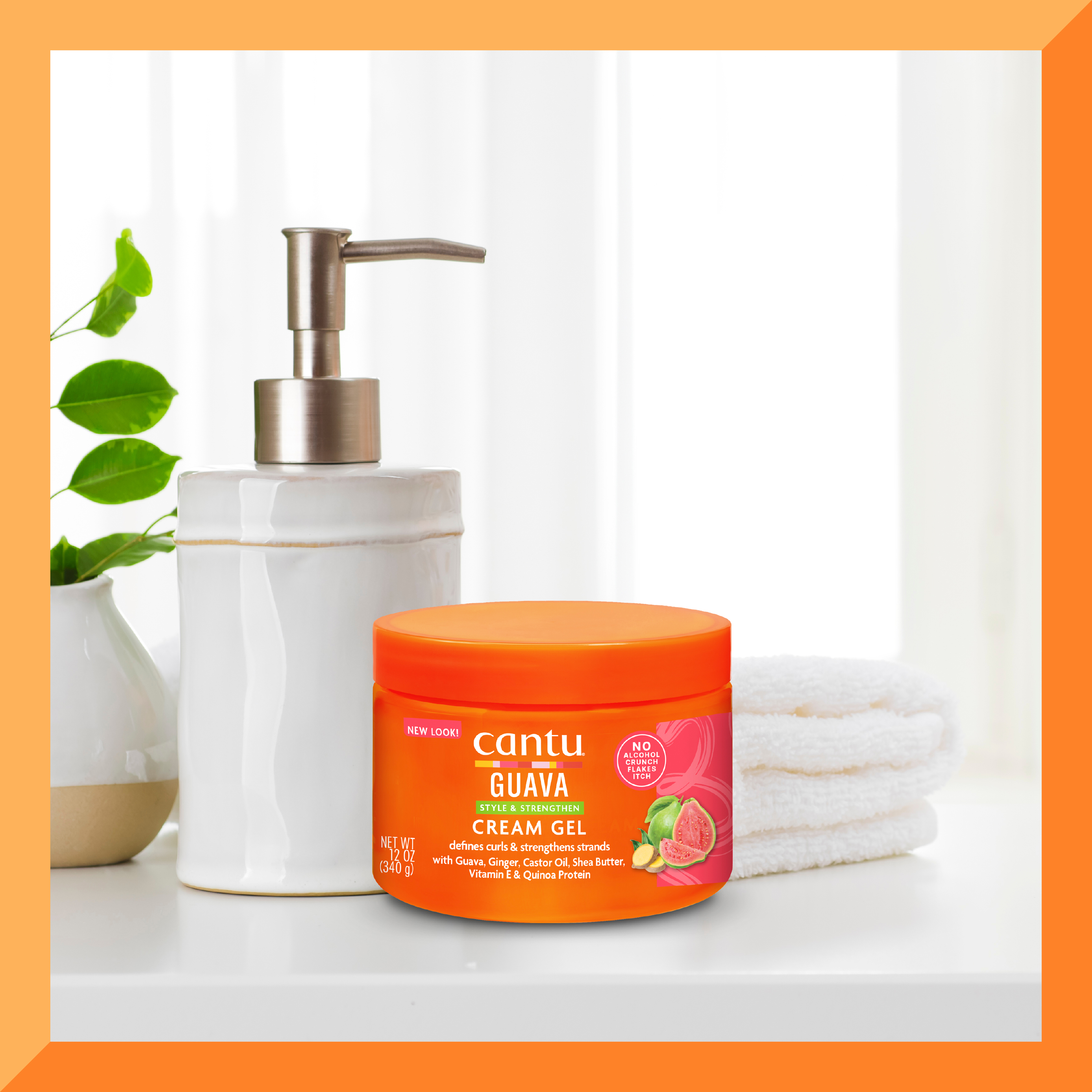 Cantu Guava & Ginger Curl Strengthening Cream Gel, 12 fl oz photo 4