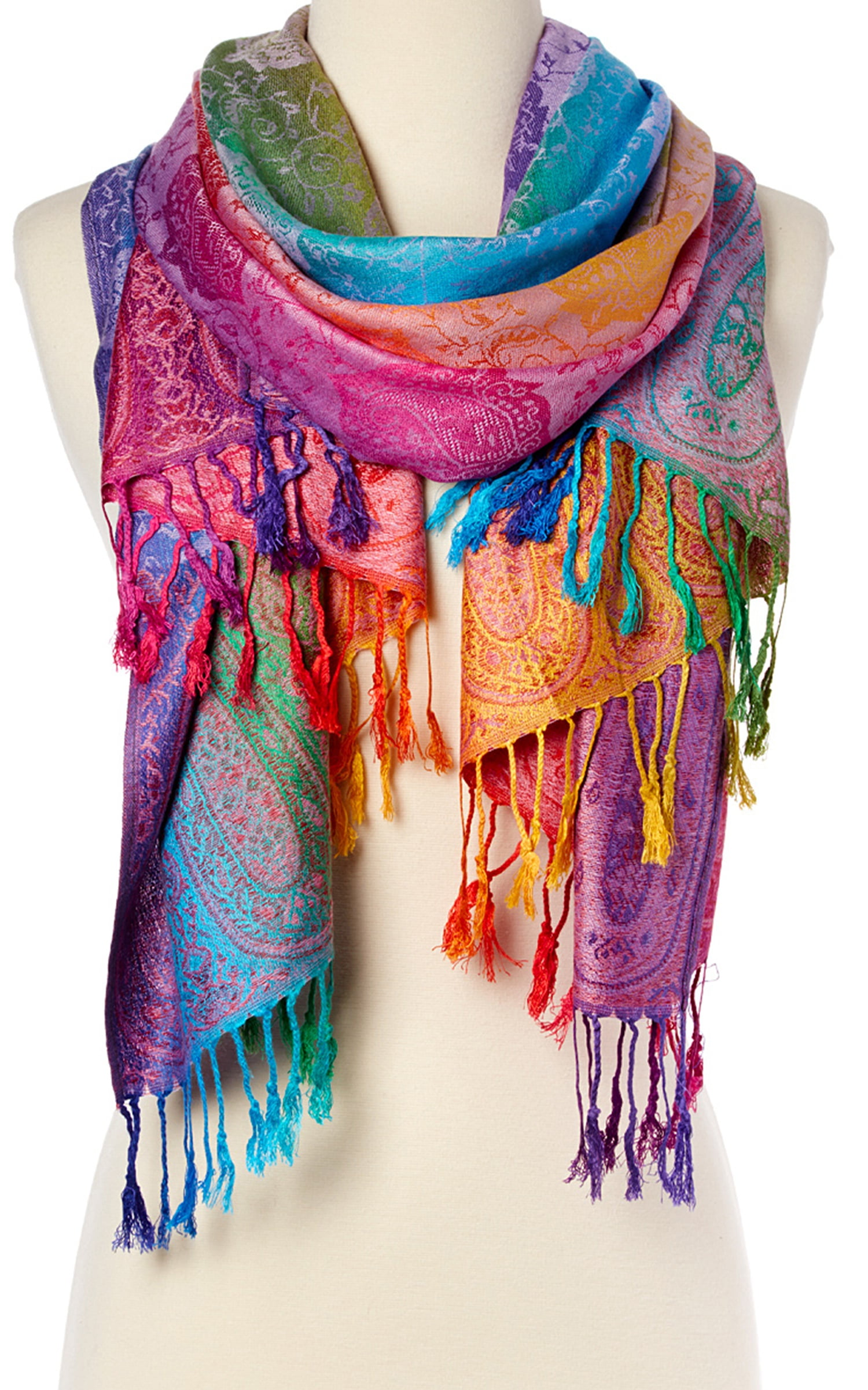 mocca Fringed Scarf lilac casual look Accessories Scarves Fringed Scarfs 