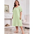 thumbnail image 3 of FEREMO 100% Cotton Plus Size Nightgowns for Women Short Sleeve Ladies Sleepwear, 3 of 5