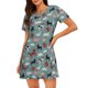 thumbnail image 1 of Fotbe Farm Animals 1 Bata de Dormir para Mujer con Estampado, Camisón de Algodón de Manga Corta, Ropa de Dormir Casual, 1 of 6