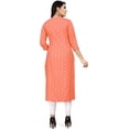 thumbnail image 5 of Rajnandini Women's Rayon Slub Jaipuri Bandhani Printed Kurti (JOPLJPR13-6XL_Orange_6XL), 5 of 5