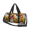 thumbnail image 2 of Xecao Sloth on the Branch print Round Travel Duffel Bag is a foldable gym bag with an inner pocket, perfect for travel sports, 2 of 8