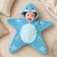 thumbnail image 5 of felwors Baby Starfish Onesie,Cozy Star Babies Swaddle Bag,Infant Soft Fleece One Piece Romper,Fall Winter Warm Outfits, 5 of 6