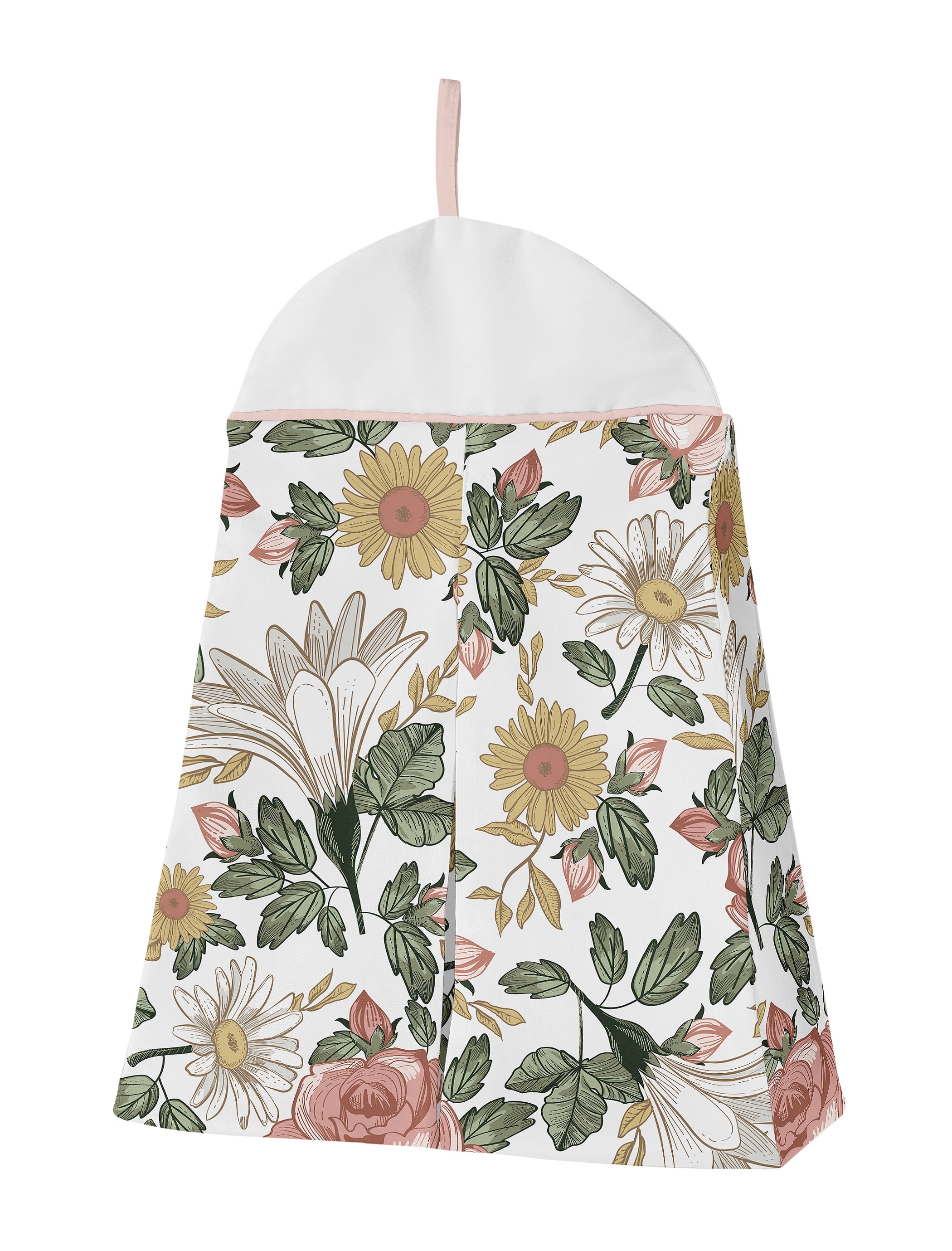 Sweet Jojo Designs Vintage Floral Pink Green and Yellow Crib Bedding + BreathableBaby Breathable Mesh Liner Pad