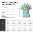 thumbnail image 2 of Yiaed World Travel Line Icons Map Print Mens Short Sleeve Tight Fit T-Shirt, Crewneck Casual Tee-Small, 2 of 5