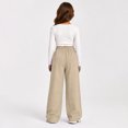 thumbnail image 4 of Girls Sweatpants Size 7-8 Baggy Barrel Wide Leg Girls Pants Open Bottom Cute Casual Girls Lounge Pants with Pockets, 4 of 6