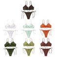 thumbnail image 2 of Conjunto de bikinis de traje de baño para mujer, parte superior de bikinis con cordón y parte inferior lateral con lazo ajustable, conjunto de trajes de baño de dos piezas, 2 of 5