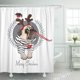 thumbnail image 1 of ABPHQTO Cortina de ducha con máscara de ciervo cuerno y rebeca a rayas con perro pug navideño 152x180 cm ABPHQTO PKNMT60x72Shower-6037, 1 of 2