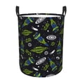thumbnail image 2 of Uemuo Space Rockets Pattern Circular Laundry Hamper Basket with handles,Collapsible laundry basket,Large capacity laundry hamper,Laundry Organizer-Small, 2 of 8