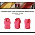 thumbnail image 2 of MixMatchy Women's Lightweight Zip Vest Jacket Outdoor Hooded Windbreaker Vest With Utility Pockets, 2 of 7