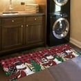 thumbnail image 2 of Christmas Kitchen Mat Rug 1 PCS Snowman Buffalo Xmas Tree Snowflakes Black Red Plaid Runner Rug Anti-Fatigue Comfort Memory Foam Standing Mat Non-Slip Floor Door Mat for Bathroom Bedroom 20x47in, 2 of 6