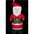 thumbnail image 2 of Home Accents Holiday 5 ft. LED Christmas Airblown Inflatable Santa Holding a Wreath, 2 of 5