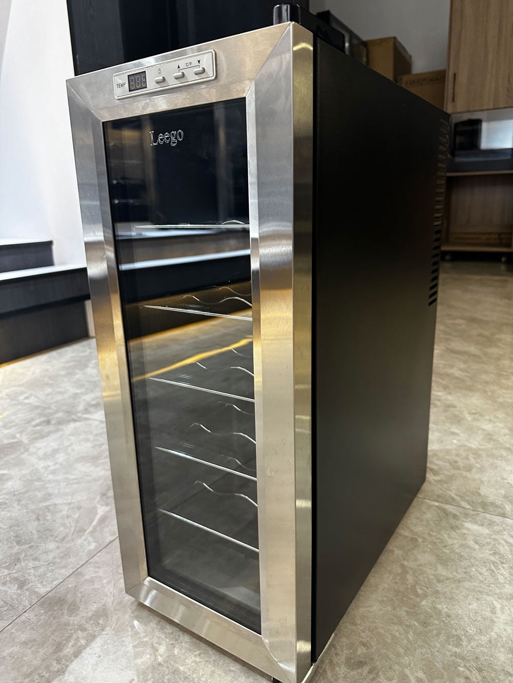 Leego Wine Bottle Cooler, Built-in or Freestanding Drink Cooler Fridge with Advanced Cooling System for Soda Wine Water, Quiet Operation, Silver