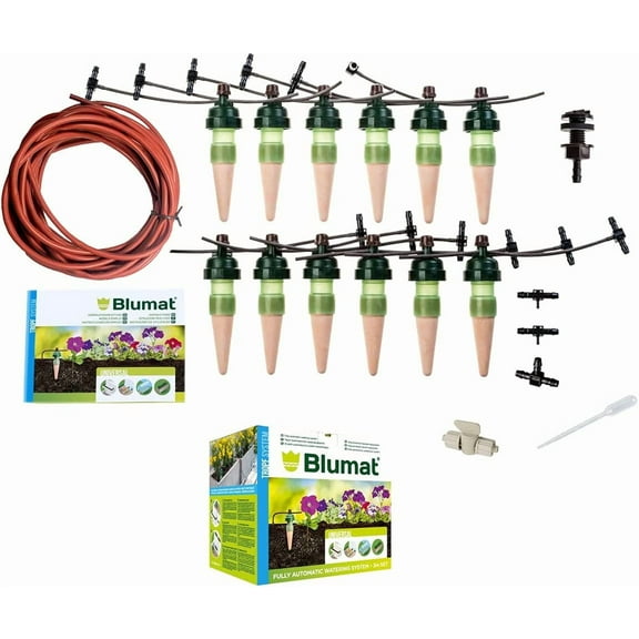 Blumat TROPF Medium Deluxe Irrigation Kit (12 Pack), Water Up to 12 Plants | Automatic Watering System | Garden, Patio, Hanging Baskets, Raised Bed, Greenhouse | Sustainable Outdoor System
