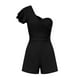 thumbnail image 5 of Conjunto de Verano para las Mujeres Color Sólido Hombro Doble Capa Manga Mono Pantalones Cortos, Cuello en V Superior Monos de Mujer Casual, 5 of 6