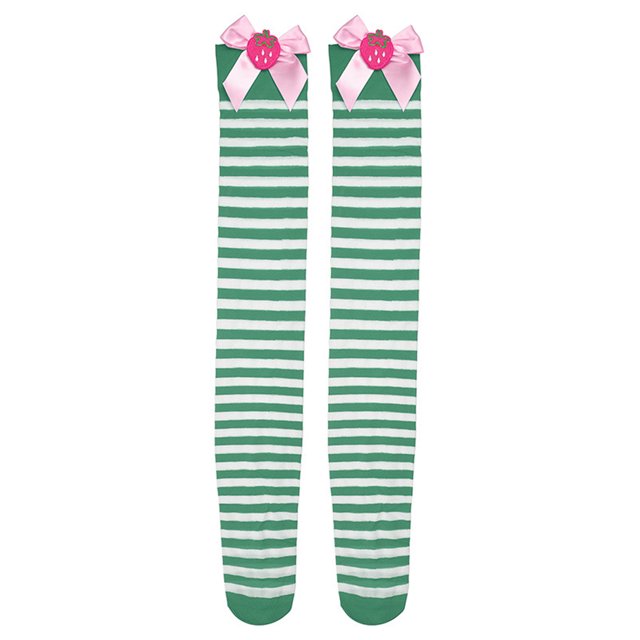 Guardurnaity Calcetines largos de poliéster con diseño de tarta de fresa. Suaves, cómodos y cálidos. Fáciles de combinar. Medias verde