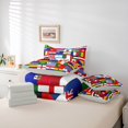 thumbnail image 6 of Manfei Country Flag Patchwork 7-Piece Twin Bedding,Global Nation Bedding Comforter Set,Multicolor,Light Gray Reversible, 6 of 7