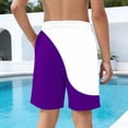 thumbnail image 2 of Boys Quick Dry Athletic Shorts Elastic Waistband Color Block Activewear with Pockets for Kids 4-14 Purple,Size 8-9T, 2 of 8