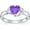 02. February Amethyst (Created), variant on Blue Sea Glass Ring 925 Sterling Silver Heart Blue Glass Ring Promise Birthday Jewelry Gifts for Women Wife Daughter Size 8
