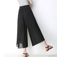 thumbnail image 5 of Alitao Maxi Skirt A Line Skirt Woman Summertime Loose Solid Color Thin Wide Leg Pants Slim Ninth Chiffon High Waisted Pants Pencil Skirt Flowy Skirt Black L, 5 of 6