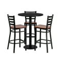 thumbnail image 3 of Flash Furniture Clark 30'' Round Black Laminate Table Set with 3 Ladder Back Metal Barstools - Cherry Wood Seat, 3 of 6