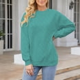 thumbnail image 1 of Chandails d'Automne pour Femmes Élégants Manches Longues Col Rond Confortable Ample Grande Taille Vert Menthe TTG, 1 of 4