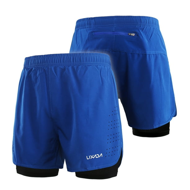 Shorts Deportivos Pantalones cortos para correr 2 en 1 para hombre de Lixada Secado rápido Ejercicio Lixada Shorts Deportivos