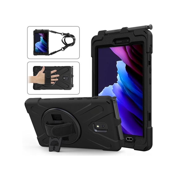 Case for Samsung Galaxy Tab Active 3 8.0 inch 2020 Model SM-T570 SM-T575 SM-T577 Shockproof Cover with Pencil Holder, Kickstand, Handle & Shoulder Strap