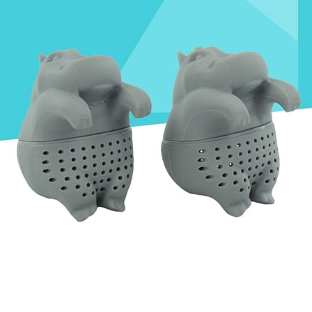 MLINS Hippo Designed Silicone Tea Infuser for Loose Leaf Strainer Grey Color Easy to Clean Kitchen