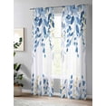 thumbnail image 4 of Sheer Curtains 84 Inches Long, Blue Eucalyptus Light Filtering Window Curtains for Living Room, Watercolor Spring Weeping Botanical Rod Pocket Voile Sheer Curtain Drapes, 52"W x 84"L, 2 Panels, 4 of 8