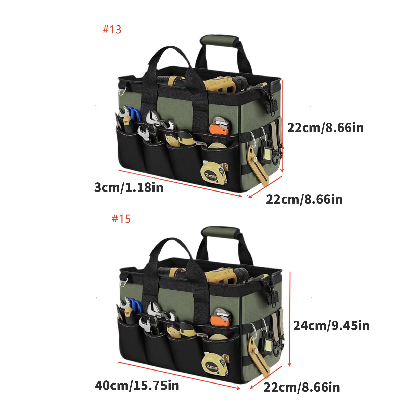12/15inch Oxford Cloth Tool Bag Maintenance Storage Bag for Easy Organization Transport Tool Workshops Homes Electrician