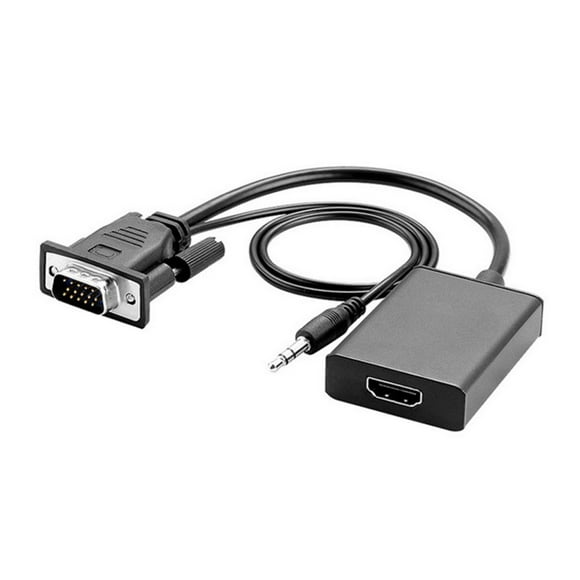 VGA to HD Multimedia Interface Converter 1080P 60Hz VGA Adapter with 3.5mm Sound Output for PC Laptop HDTV