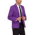 thumbnail image 4 of Lars Amadeus Men's Notched Lapel Long Sleeves Center-Vent Back One-Button Blazer, 4 of 6