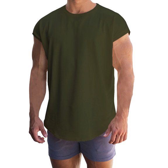 Gbsyewxs T Shirts For Man Short Sleeve Crew Neck Solid Color Fashion Summer Mens Shirts Army Green