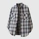 thumbnail image 1 of Blusa y camisa de manga larga con cuello vuelto para hombre, blusa informal a cuadros a la moda con botones y cuello vuelto, blusa de poliéster para hombre, 1 of 3