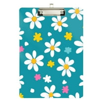 FORMRS Acrylic Clipboard with Low Profile Clip Standard A4 Letter Size, 12.5" x 9", Small Daisy