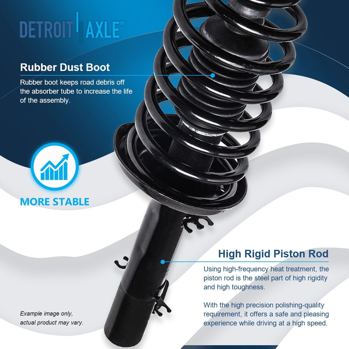 Detroit Axle - Struts Shocks for 1998-2010 Volkswagen Beetle 1999-2006 Golf 1999-2005 Jetta Complete 2 Front Struts with Coil Spring 2 Rear Shock Absorbers Replacement Ready Struts Assembly