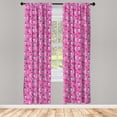 thumbnail image 3 of Ambesonne Feminine Curtains, Crown Pattern Flower, Pair of 28"x95", Fuchsia, 3 of 5