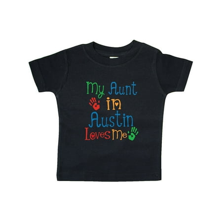 

Inktastic My Aunt in Austin Texas Loves Me Gift Baby Boy or Baby Girl T-Shirt