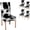 Black White, variant on Art Abstract Monochrome Blackand White Dining Chair Covers Set of 4,Removable Washable Parson Chair Covers for Dining Room,Living Room,Kitchen