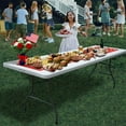 thumbnail image 4 of Fenbeli 816 Fold In Half 8 Foot Folding Banquet Table, White, 4 of 4