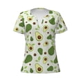 thumbnail image 3 of Naloa Green Avocado Print T-Shirts Short Sleeve V Neck Tees for Women Fashion Tops Trendy Lightweight Soft Casual Summer Outfits Clothes, 3 of 5