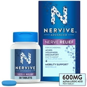 Nervive Advanced Nerve Pain + Mobility, Aches and Pains, Weakness, Discomfort, 30 Tablets