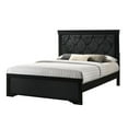 thumbnail image 2 of Modern 6pc Full Size Black Finish Upholstered Bed Set Solid Wood Storage Wooden Bedroom Furniture, 2 of 7