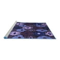 thumbnail image 2 of Ahgly Company Machine Washable Indoor Rectangle Abstract Blue Modern Area Rugs, 2' x 4', 2 of 4