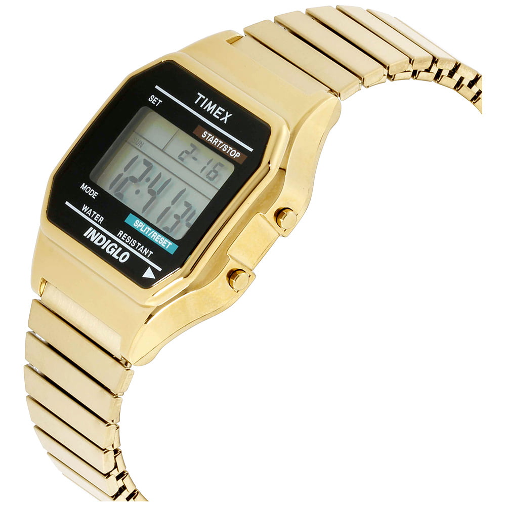 Timex Men's Classic Digital Gold-Tone 34mm Casual Watch, Expansion Band -  