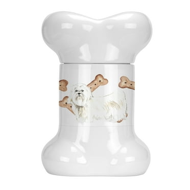 Carolines Treasures CK2323BSTJ Maltese Bone Shaped Treat Jar  multicolor