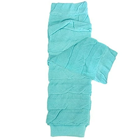 Colorful Baby Leg Warmers - ALLYDREW Colorful Baby Leg Warmers, Striped Ruching Aqua